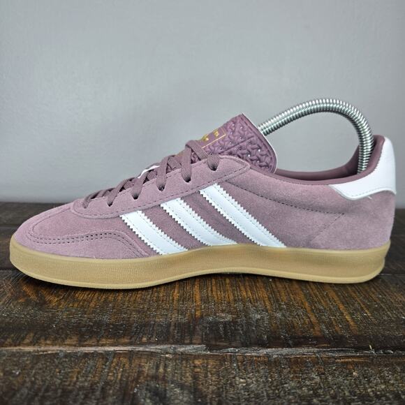 NEW adidas Gazelle Indoor Womens Size 7.5 Lifestyle Shoes Shadow Fig Gum IH5483 - Picture 6 of 13